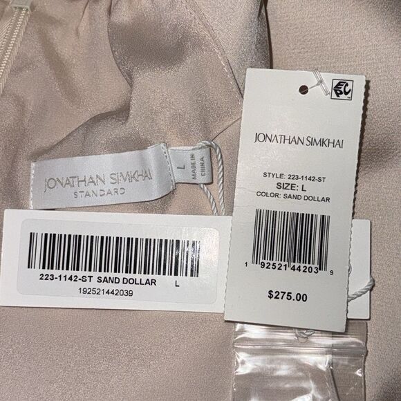 NWT JONATHAN SIMKHAI STANDARD
Mitra Washed Charmeuse Halter Dress Large Sand - Picture 11 of 13